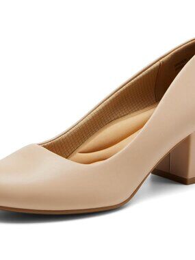 Women's Block Heel Pumps Round Toe Dress Shoes